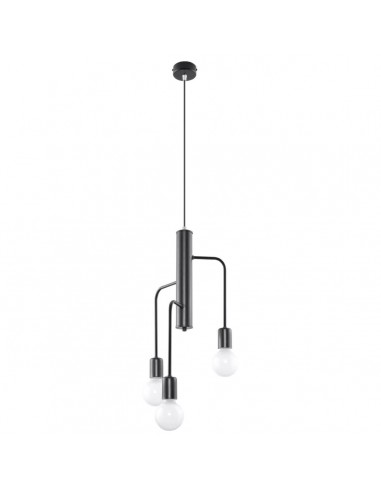 DUOMO Lysekrone i stål Ø25 cm 3 x E27 - Sort