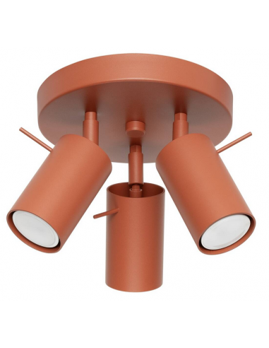 RING Loftspot i stål H18,5 x Ø19,5 cm 3 x GU10 - Rødorange