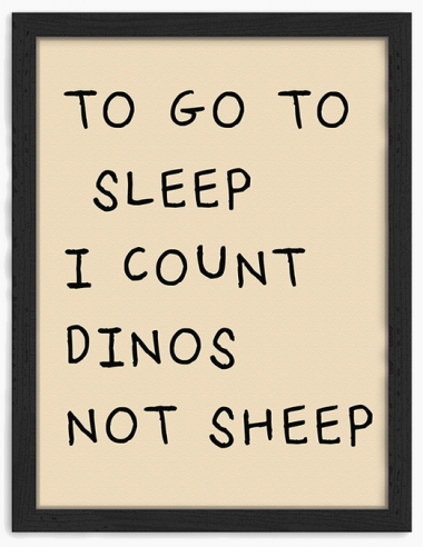 Counting Dinos plakat i sort bøgetræsramme H80 x B60 cm