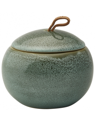 UGO Beauty box i keramik H9,5 x Ø11,5 cm - Grøn