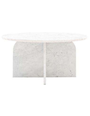 Rundt sofabord i marmor H40 x Ø80 cm - Hvid marmor