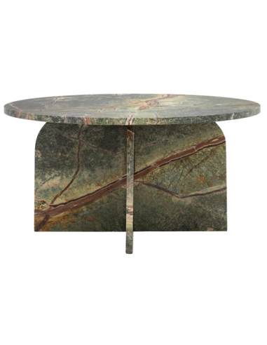 Rundt sofabord i marmor H40 x Ø80 cm - Grøn marmor