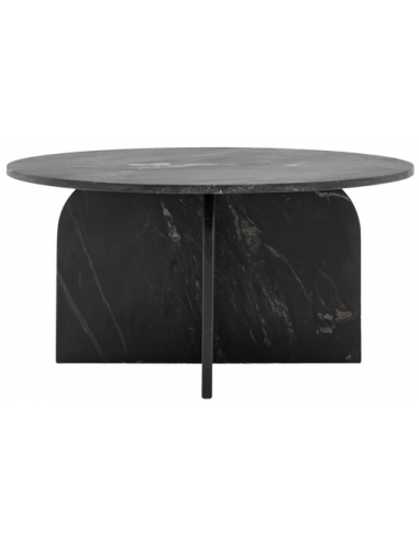 Rundt sofabord i marmor H40 x Ø80 cm - Sort marmor