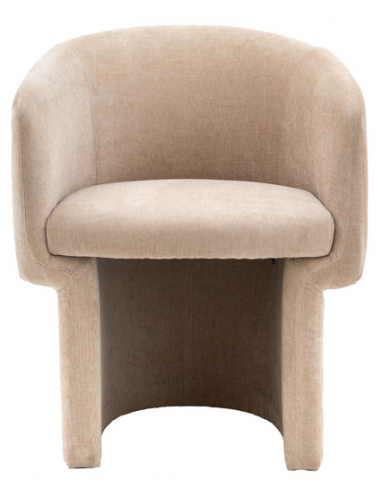 Spisebordsstol med armlæn i polyester H76 cm - Creme
