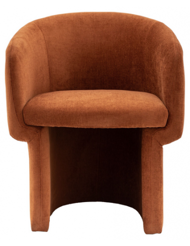 Spisebordsstol med armlæn i polyester H76 cm - Rust