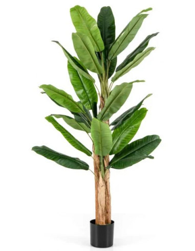 Kunstig bananpalme plante H195 cm - Grøn