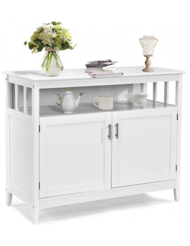 Køkken skænk i MDF og hårdtræ H91 x B114 x D51 cm - Hvid