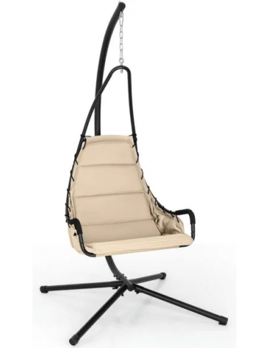 Hængestol i stål og tekstil H203 cm - Sort/Beige