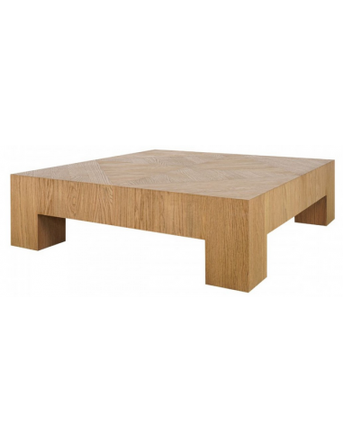 Firkantet sofabord i egetræ og finér 120 x 120 cm - Eg