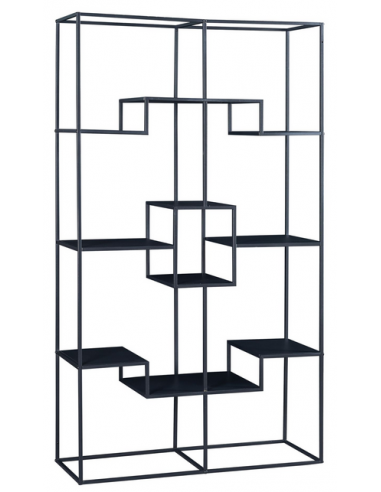 RAADE Bogreol i metal H180 x B100 x D35 cm - Sort