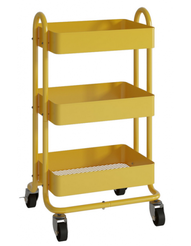 PYHA Serveringsvogn i metal H78,5 x B46 x D35 cm - Gul