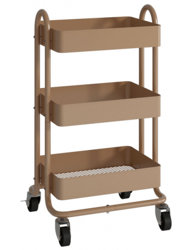 PYHA Serveringsvogn i metal H78,5 x B46 x D35 cm - Lysebrun