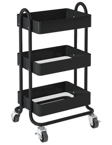 PYHA Serveringsvogn i metal H78,5 x B46 x D35 cm - Sort