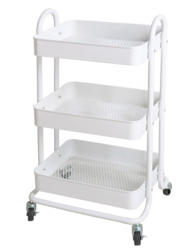 PYHA Serveringsvogn i metal H78,5 x B46 x D35 cm - Hvid