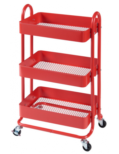 PYHA Serveringsvogn i metal H78,5 x B46 x D35 cm - Rød