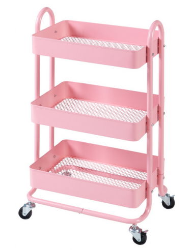 PYHA Serveringsvogn i metal H78,5 x B46 x D35 cm - Rosa