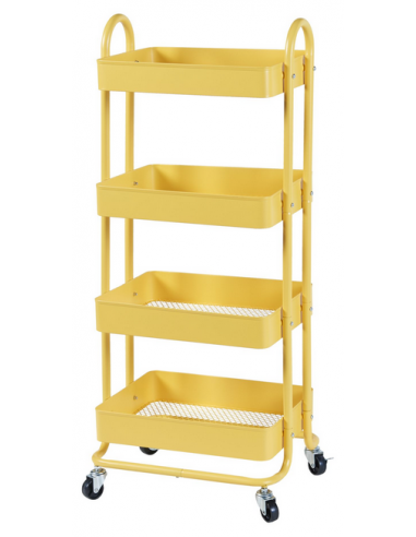 PYHA Serveringsvogn i metal H103,5 x B46 x D35 cm - Gul