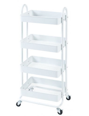 PYHA Serveringsvogn i metal H103,5 x B46 x D35 cm - Hvid