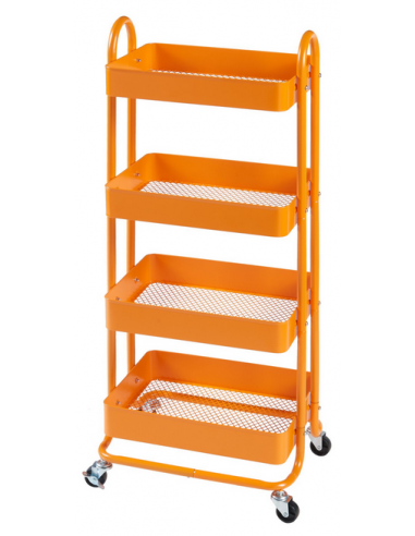 PYHA Serveringsvogn i metal H103,5 x B46 x D35 cm - Orange