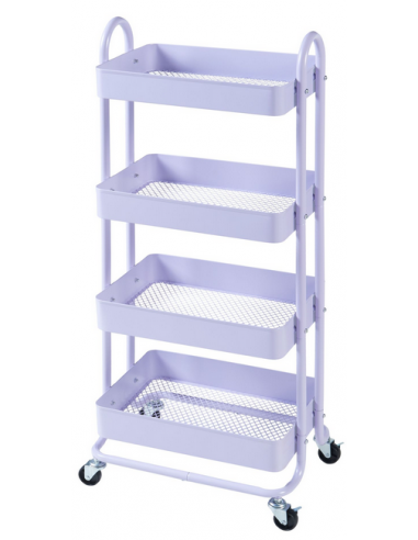 PYHA Serveringsvogn i metal H103,5 x B46 x D35 cm - Lilla