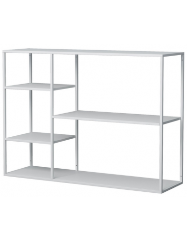 JOKI Bogreol i metal H87,5 x B120 x D35 cm - Mat hvid