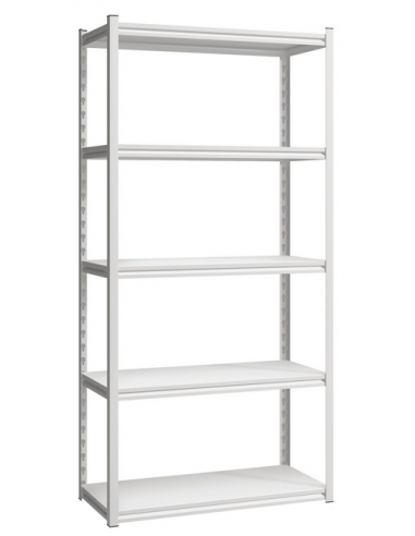 HEIM Reol i stål H183 x B90 x D40 cm - Hvid