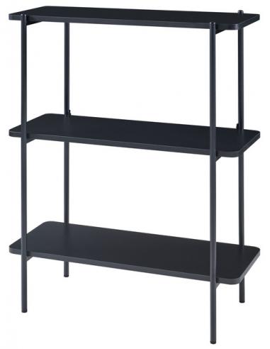 SAMNA Reol i stål og møbelplade H100 x B80 x D34 cm - Sort