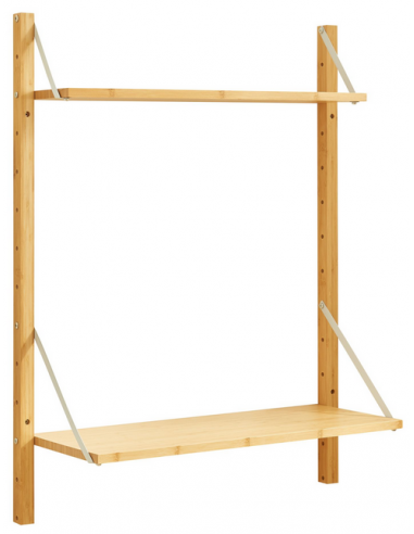 VOLL Vægreol i bambus H85 x B65 x D25 cm - Natur