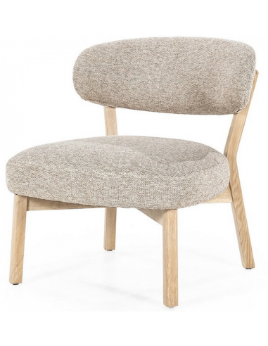 Mikky lænestol i egetræ og polyester H72 cm - Eg/Taupe