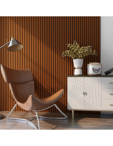 VANG Akustikpaneler lameller i MDF 5,76 m2 - Teak