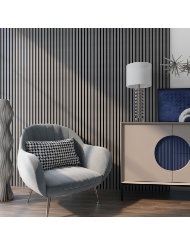 VANG Akustikpaneler lameller i MDF 5,76 m2 - Antik grå eg