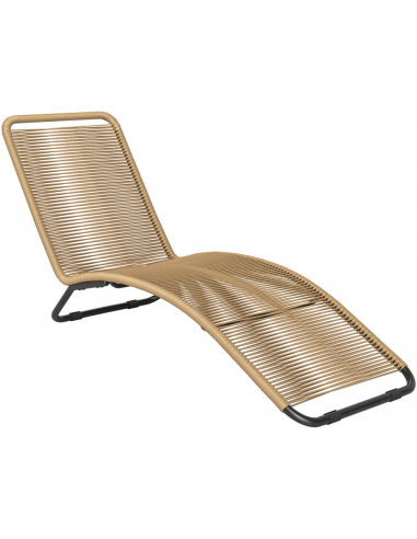 Solseng i stål og polyrattan 176 x 58 cm - Sort/Brun