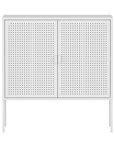 CASTEL Lavt skab i stål H82,5 x B80 x D40 cm - Hvid