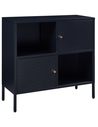 JANA Sideboard i stål H80 x B80 x D35 cm - Sort