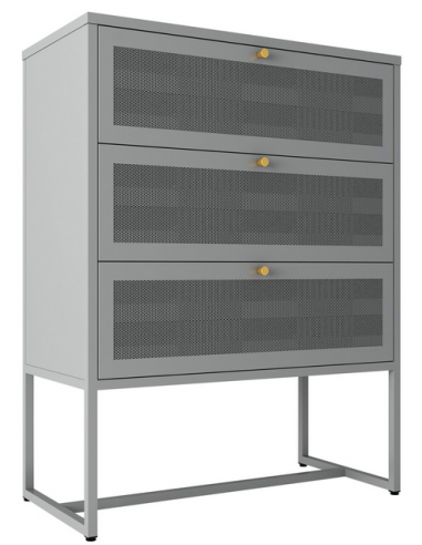 SUND Kommode i stål H105 x B80 x D40 cm - Grå