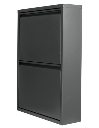 DAL Skoskab i metal H71 x B50 x D15 cm - Grå