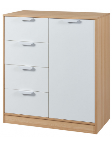 VARKA Kommode i MDF H90 x B80 x D40 cm - Eg/Hvid