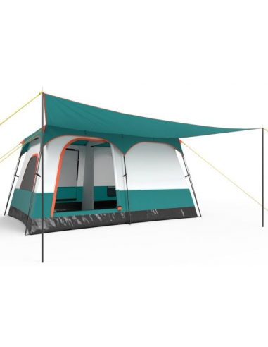 Familietelt med markise H180 x B320 x D210 cm - Blå/Grøn