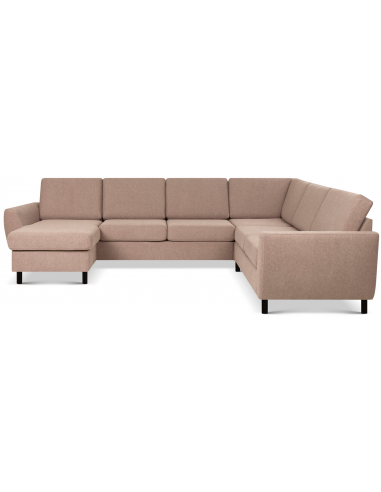 Wendy U-sofa i polyester B295 x D230 cm - Sort/Lysebrun