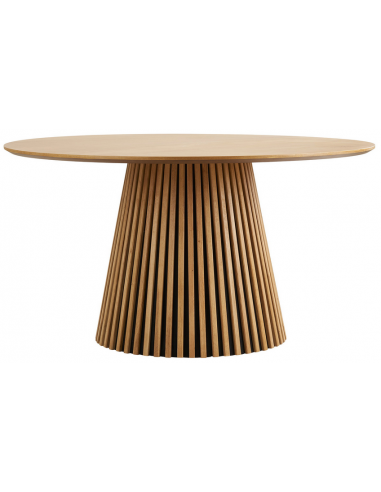 Rundt spisebord i MDF og egetræsfinér Ø140 cm - Eg