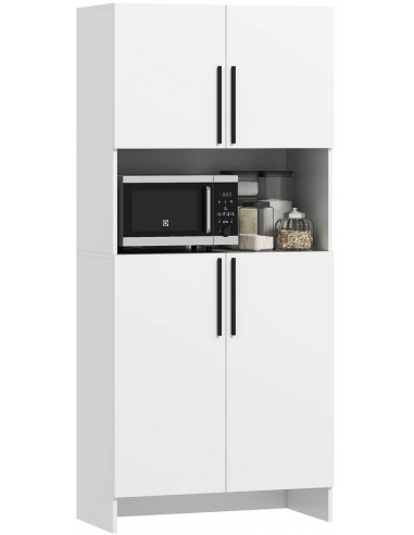 Køkkenskab i møbelplade H175 x B79 x D40 cm - Hvid/Sort