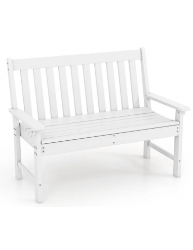 Havebænk i genanvendeligt HDPE B132 cm - Hvid
