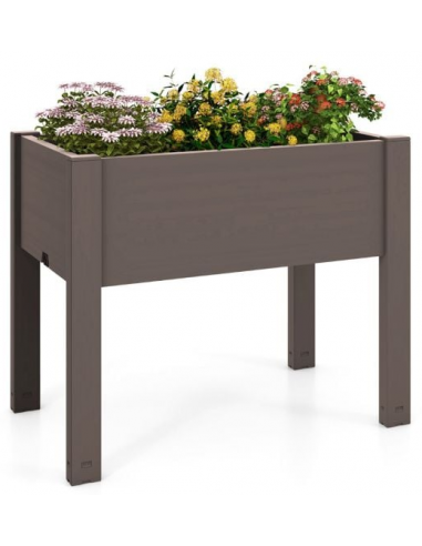 Højbed i polycarbonat H61 x B76 x D45 cm - Brun