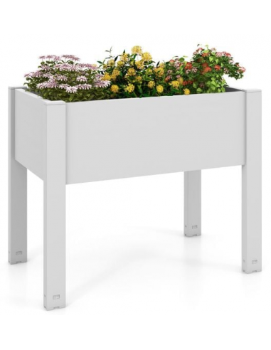 Højbed i polycarbonat H61 x B76 x D45 cm - Hvid