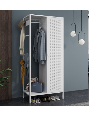 MALA Garderobe i stål H180 x B80 x D40 cm - Hvid