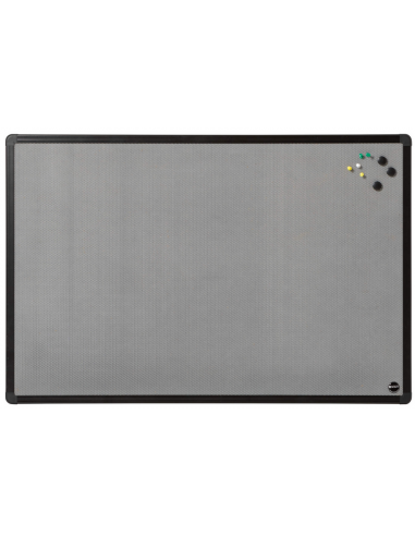 Magnetisk opslagstavle i aluminium 90 x 60 cm - Sort/Grå