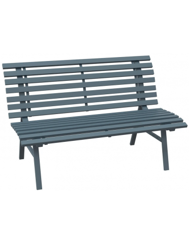 Havebænk i aluminium B123 cm - Blågrå
