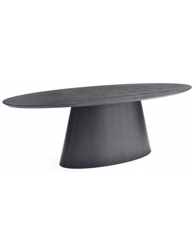 TAVAMO Ovalt spisebord i egetræsfinér 240 x 110 cm - Sort