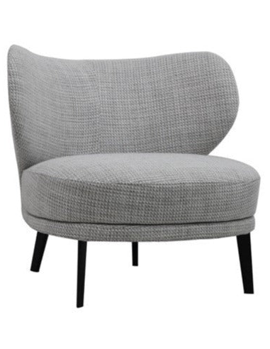 CLARISSA Loungestol i stål og polyester H76 cm - Sort/Grå