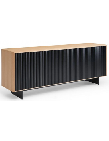 COSTINE Skænk i stål og egetræsfinér B197,5 cm - Sort/Eg